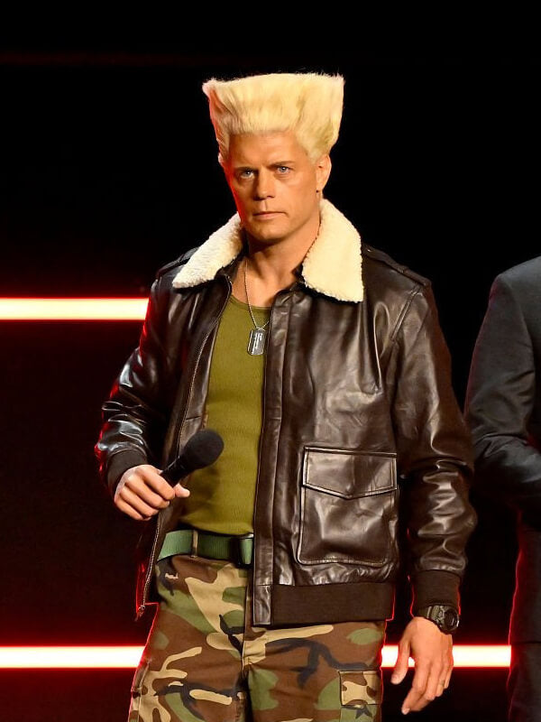 Guile Street Fighter 2026 Cody Rhodes Leather Jacket