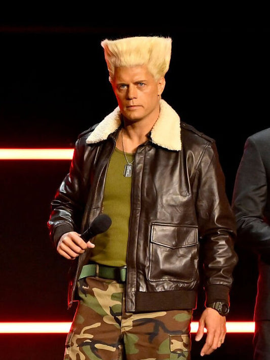 Guile Street Fighter 2026 Cody Rhodes Leather Jacket