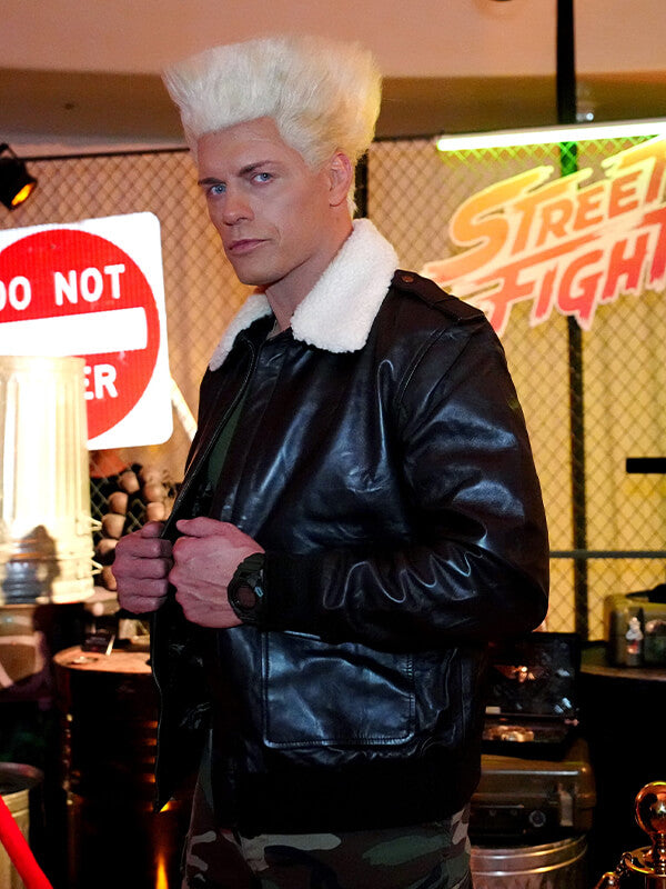 Guile Street Fighter 2026 Cody Rhodes Leather Jacket
