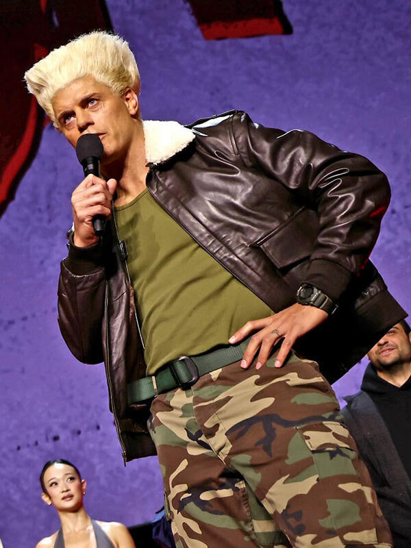 Guile Street Fighter 2026 Cody Rhodes Leather Jacket