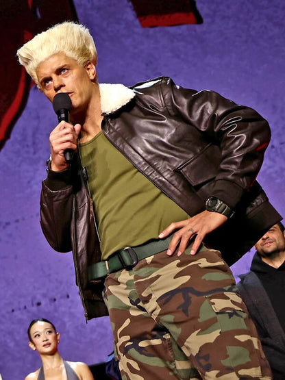Guile Street Fighter 2026 Cody Rhodes Leather Jacket