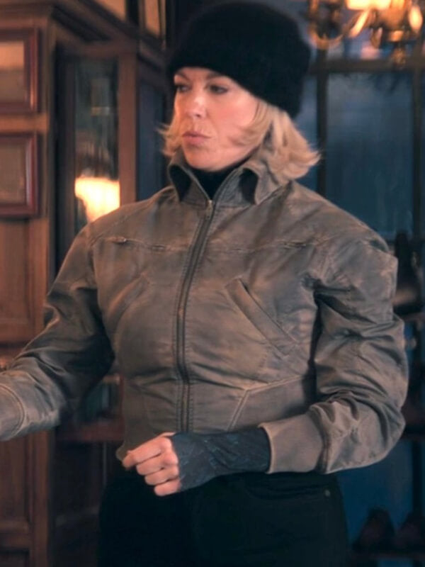 Hannah Waddingham Ride or Die 2026 Biker Leather Jacket