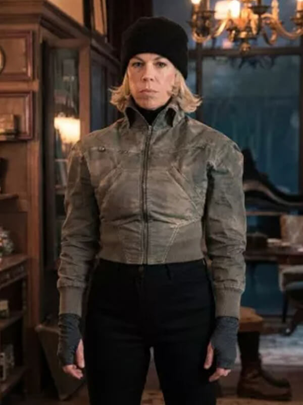 Hannah Waddingham Ride or Die 2026 Biker Leather Jacket