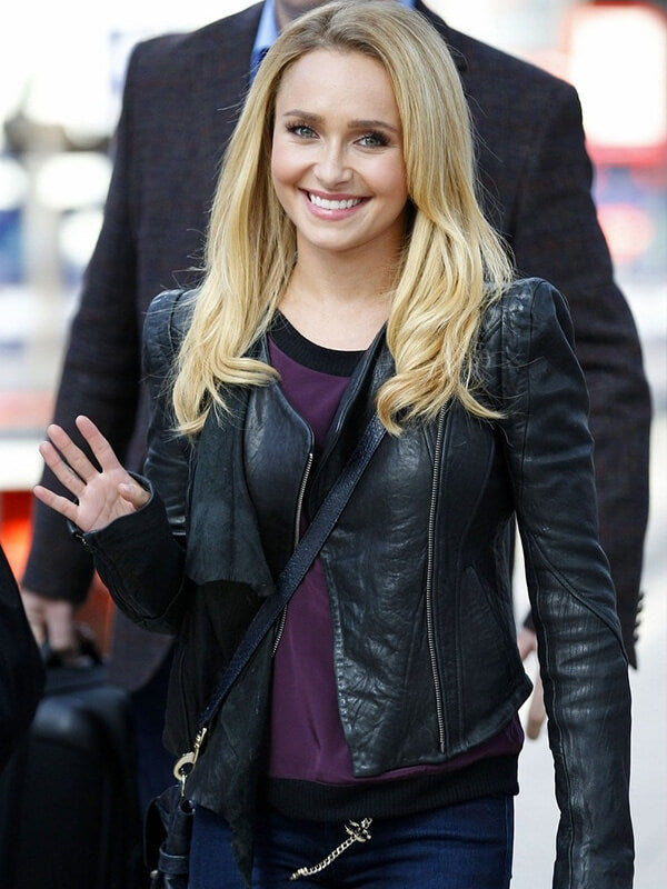 Hayden Panettiere Black Leather Jacket