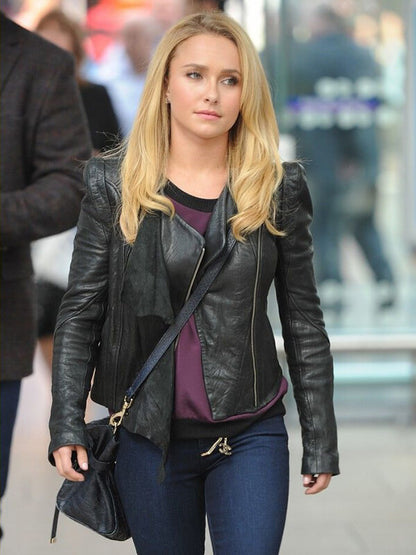 Hayden Panettiere Black Leather Jacket
