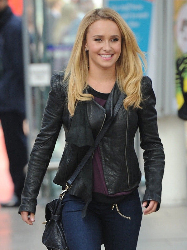 Hayden Panettiere Black Leather Jacket