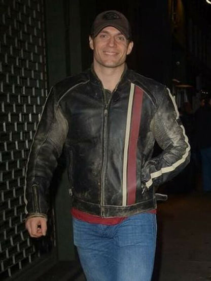 Henry Cavill Black Leather Distressed Jacket
