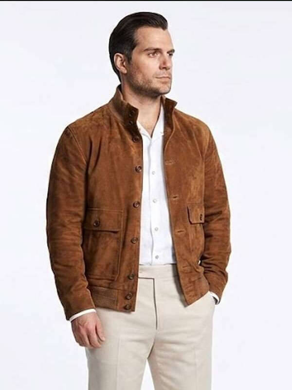 Henry Cavill In The Grey 2026 Suede Leather Jacket