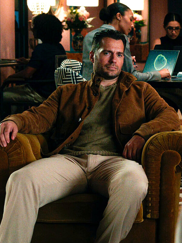 Henry Cavill In The Grey 2026 Suede Leather Jacket
