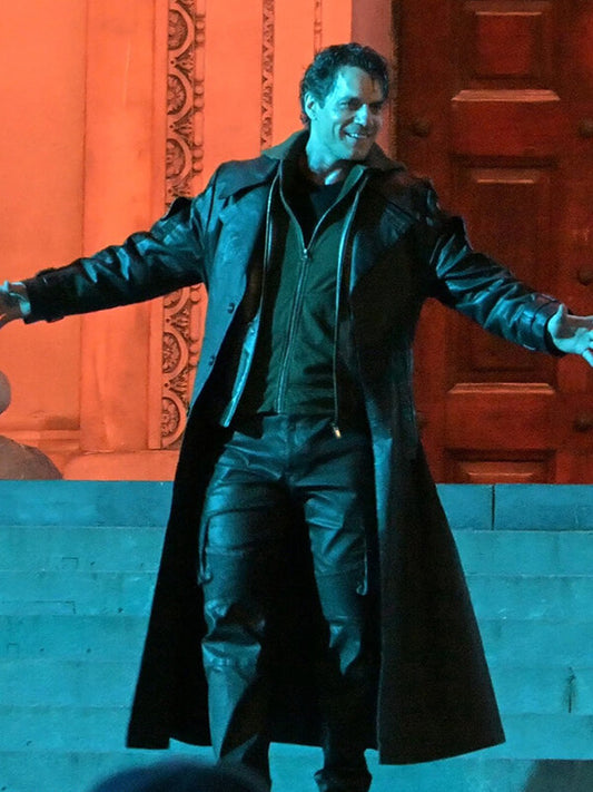 Highlander 2026 Henry Cavill Black Leather Coat