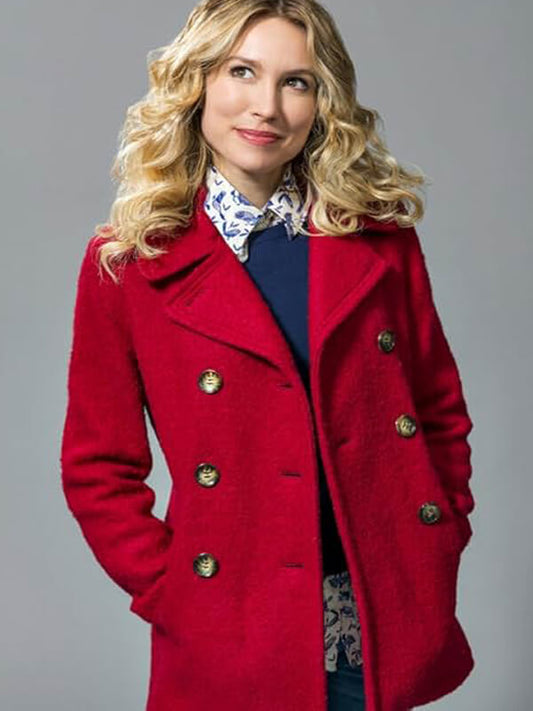 Holly Jensen One Starry Christmas Red Wool Coat