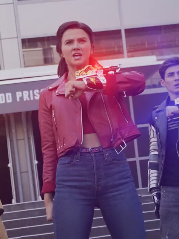 Hunter Dino Power Rangers Dino Fury Red Leather Jacket