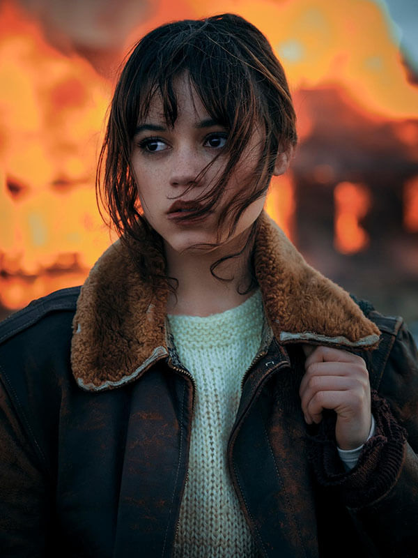 Hurry Up Tomorrow 2025 Jenna Ortega Brown Fur Jacket