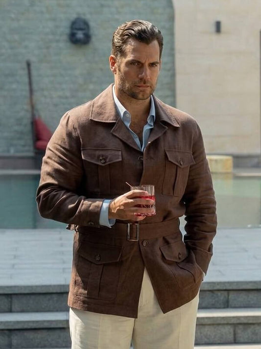 In The Grey 2026 Henry Cavill Brown Wool Jacket