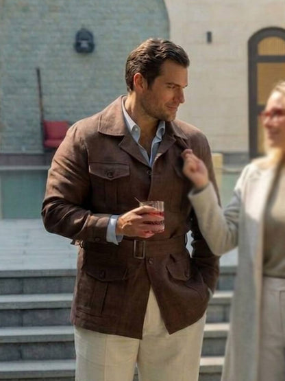 In The Grey 2026 Henry Cavill Brown Wool Jacket