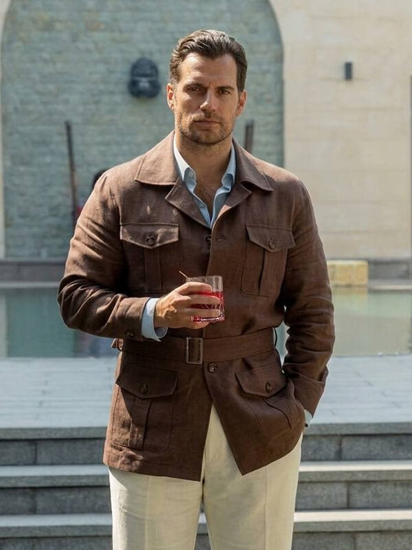 In The Grey 2026 Henry Cavill Brown Wool Jacket