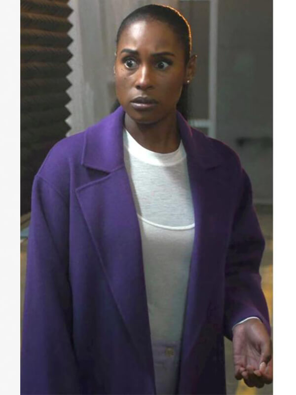 Issa Rae Black Mirror S07 Purple Wool Coat
