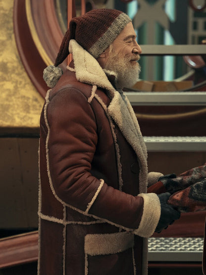 J.K. Simmons Red One Santa Claus Leather Coat