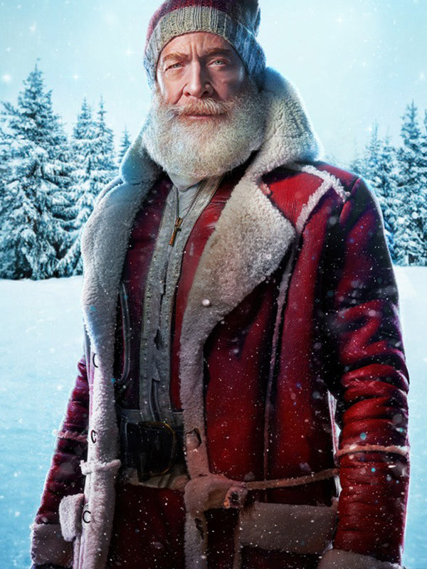 J.K. Simmons Red One Santa Claus Leather Coat