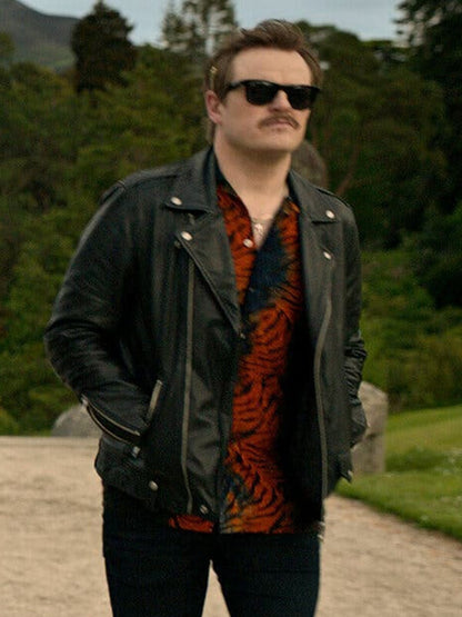 Jack Reynor Power Ballad 2026 Black Leather Jacket