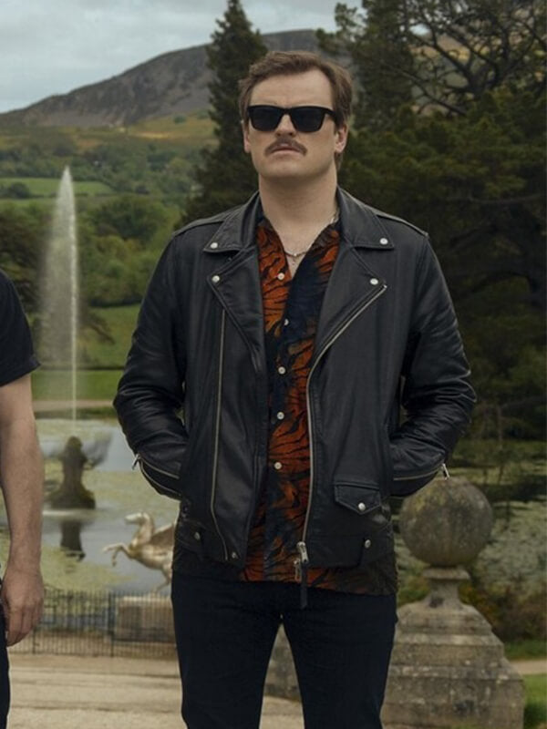 Jack Reynor Power Ballad 2026 Black Leather Jacket