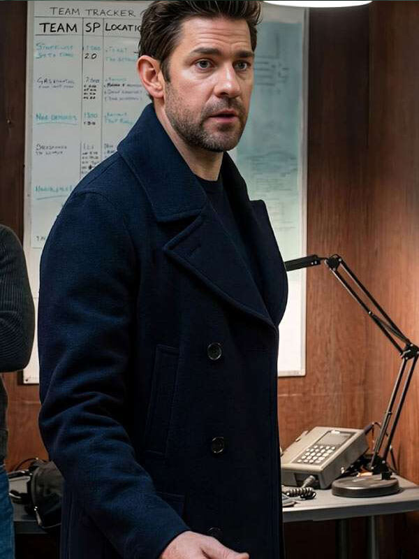 Jack Ryan Ghost War 2026 Black Peacoat