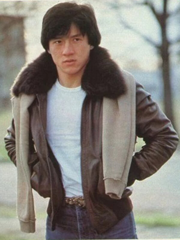 Jackie Chan Brown Leather Flight Jacket