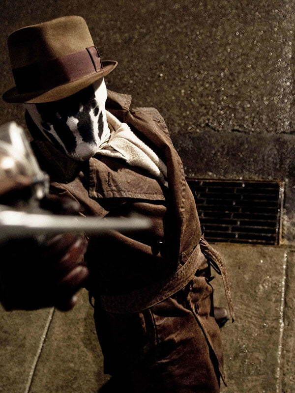 Jackie Earle Haley Watchmen Rorschach Brown Leather Coat
