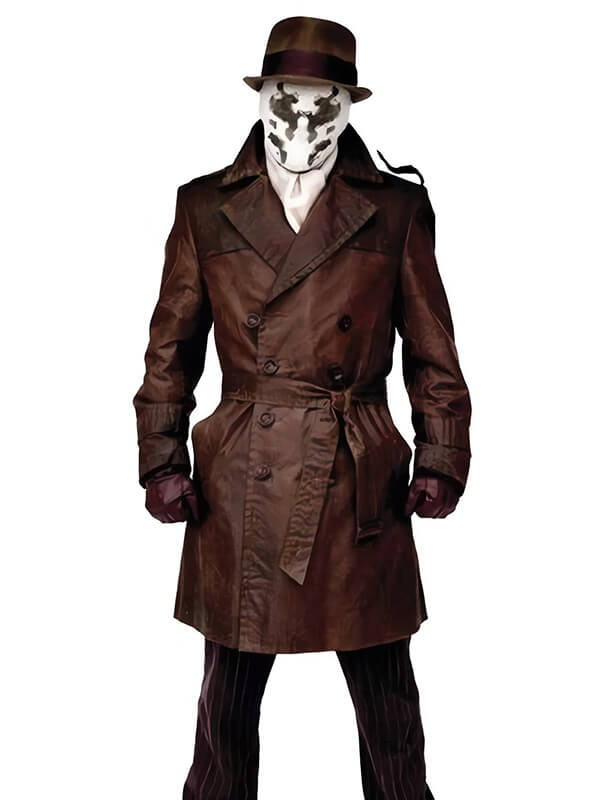 Jackie Earle Haley Watchmen Rorschach Brown Leather Coat