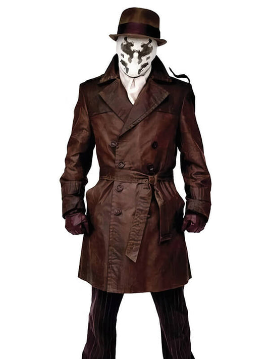 Jackie Earle Haley Watchmen Rorschach Brown Leather Coat