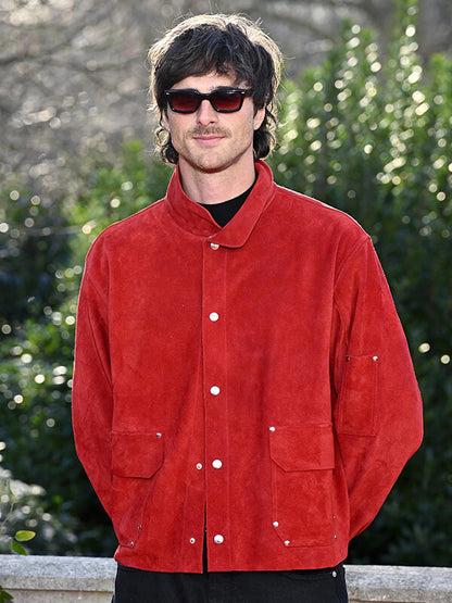 Jacob Elordi Wuthering Heights 2026 Suede Leather Jacket