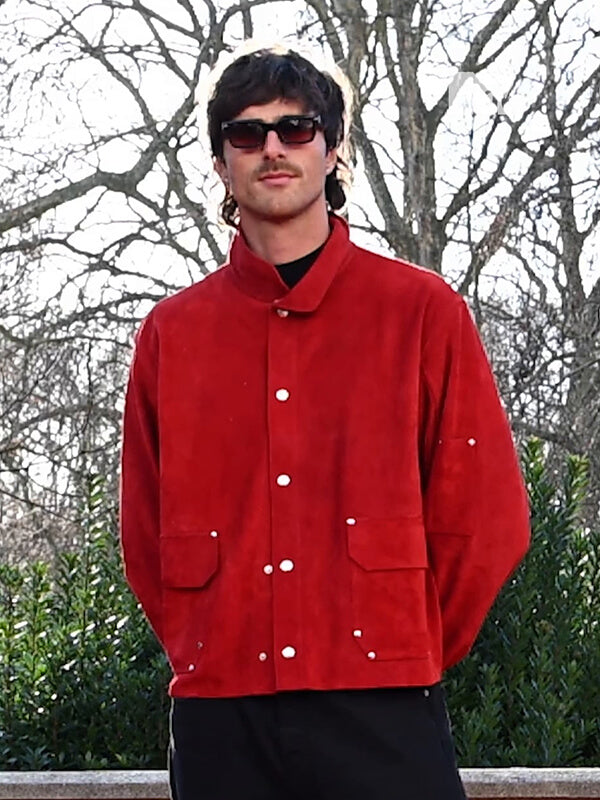 Jacob Elordi Wuthering Heights 2026 Suede Leather Jacket