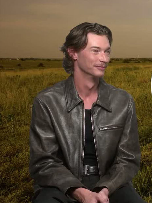 Jacob Lofland Landman Brown Leather Jacket