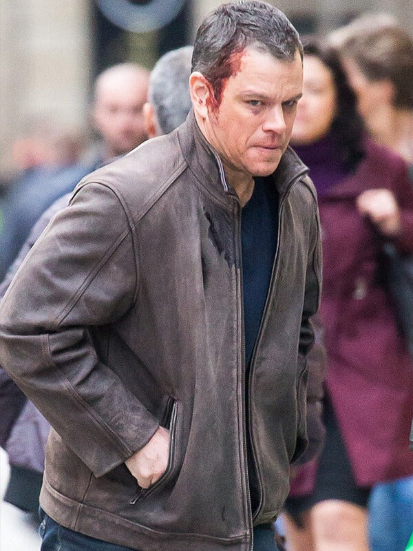 Jason Bourne 2016 Matt Damon Brown Leather Jacket