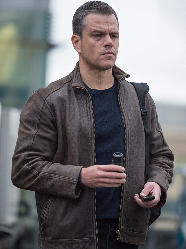 Jason Bourne 2016 Matt Damon Brown Leather Jacket