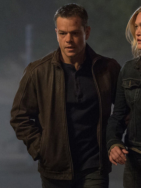 Jason Bourne 2016 Matt Damon Brown Leather Jacket