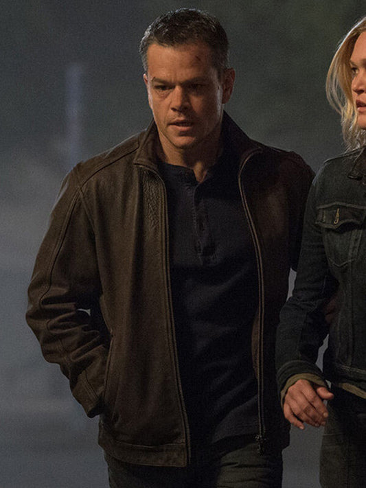 Jason Bourne 2016 Matt Damon Brown Leather Jacket