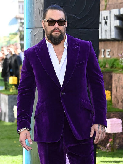  Jason Momoa Dune 3 Purple Velvet Jacket
