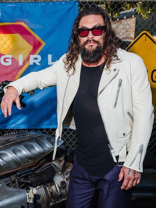 Jason Momoa Supergirl 2026 White Biker Jacket