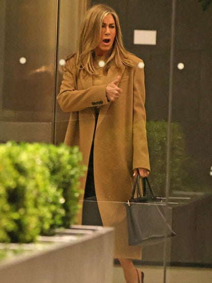 Jennifer Aniston The Morning Show Brown Wool Coat