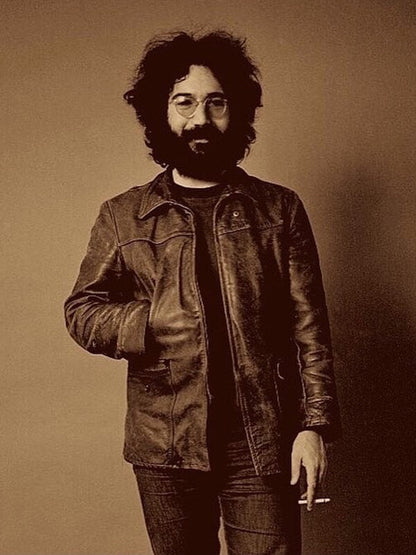 Jerry Garcia Brown Leather Jacket