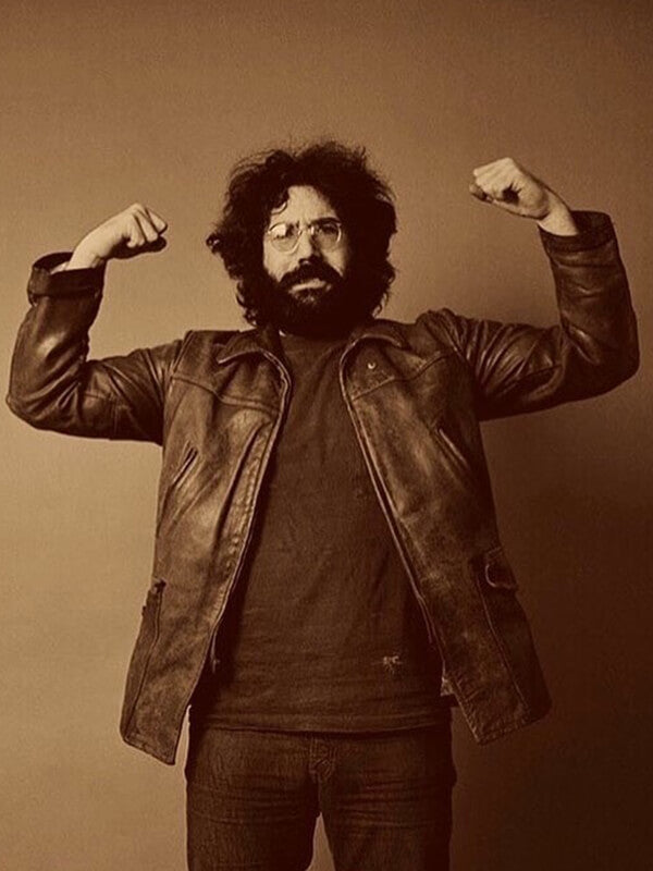 Jerry Garcia Brown Leather Jacket
