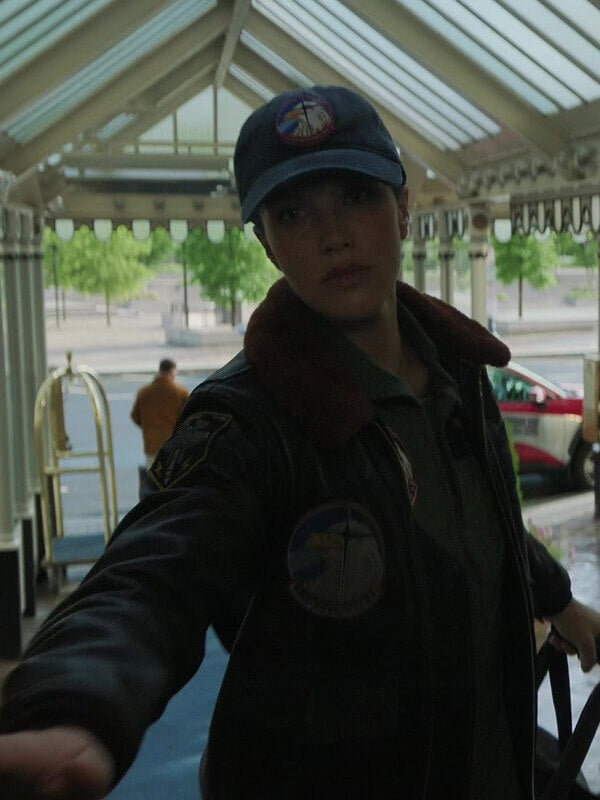 Jessica Brown Findlay Silo S03 Bomber Leather Jacket