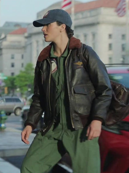 Jessica Brown Findlay Silo S03 Bomber Leather Jacket