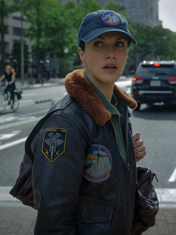 Jessica Brown Findlay Silo S03 Bomber Leather Jacket