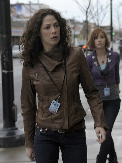 Joanne Kelly Warehouse 13 S02 Brown Leather Jacket