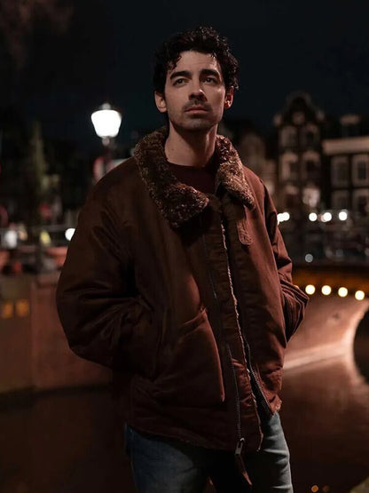 Joe Jonas A Very Jonas Christmas Movie Shearling Jacket