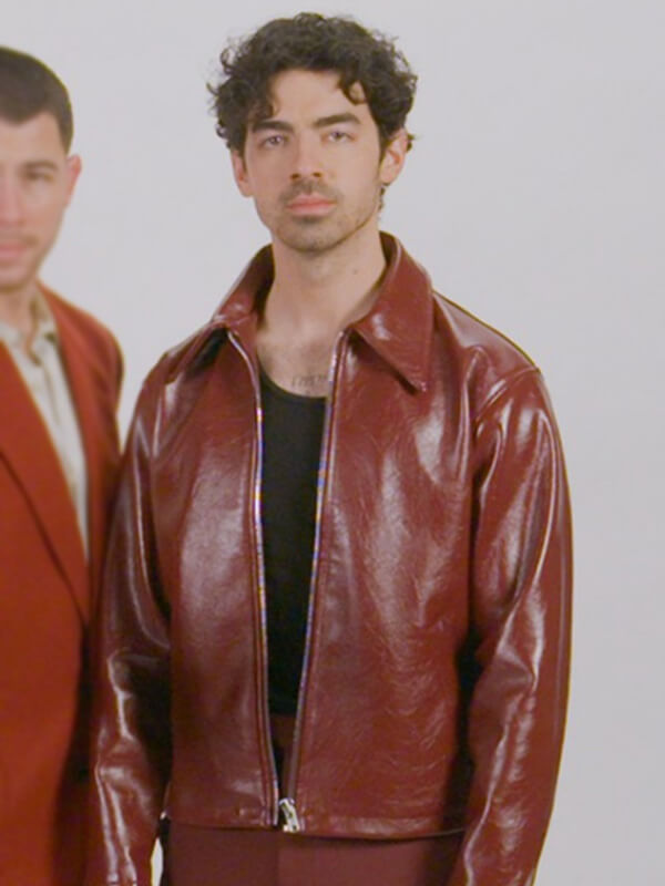 Joe Jonas A Very Jonas Christmas Red Leather Jacket