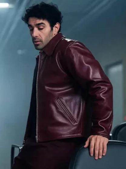 Joe Jonas A Very Jonas Christmas Red Leather Jacket