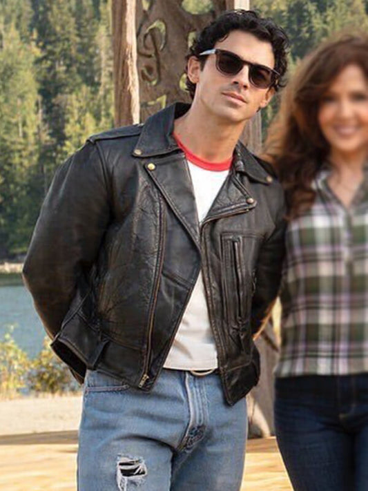 Joe Jonas Camp Rock 3 Biker Black Leather Jacket